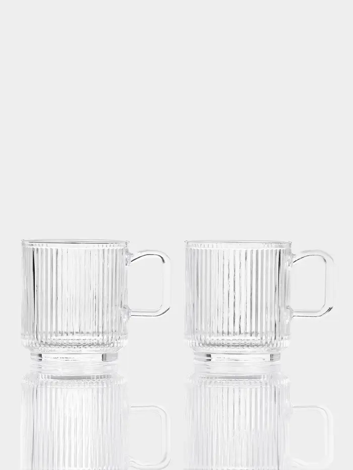 Кружка &laquo;Грани&raquo;, 350 мл, 8.5&times;9.5 см, боросиликатное стекло, прозрачная