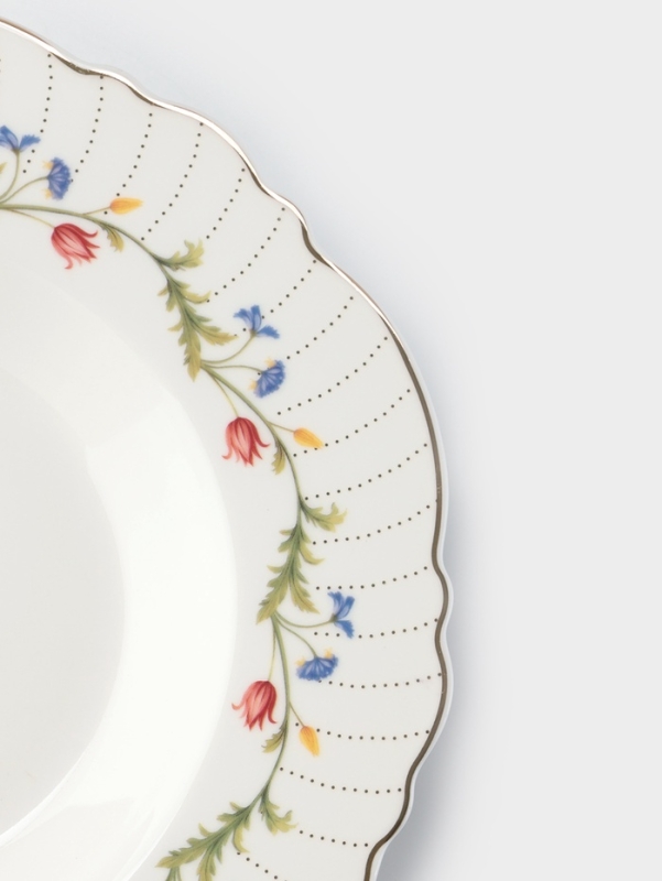 Тарелка глубокая WY Flowers song, d=21.5 см, фарфор, белая Тарелка глубокая WY Flowers song, d=21.5 см, фарфор, белая