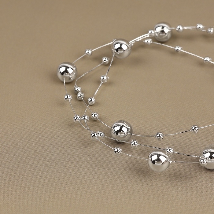 Жемчуг на леске, 3/8 мм, 10 ± 1 м, цвет серебряный Жемчуг на леске, 3/8 мм, 10 ± 1 м, цвет серебряный