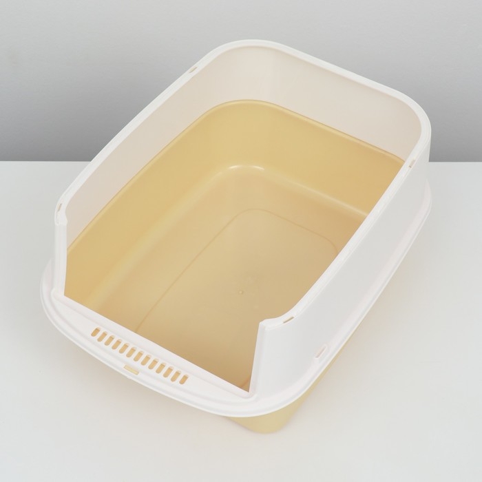 Туалет закрытый прозрачный 51 х 34 х 37 см, жёлтый+совок