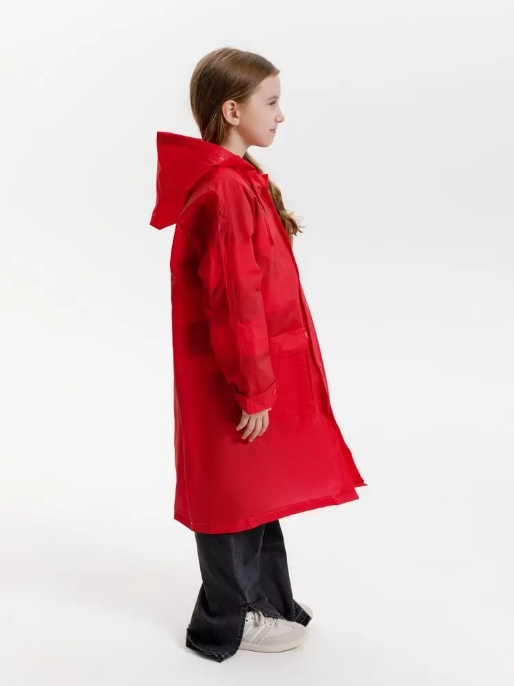 Дождевик детский RainDrop Kids, красный, 10 лет (рост 130-140)