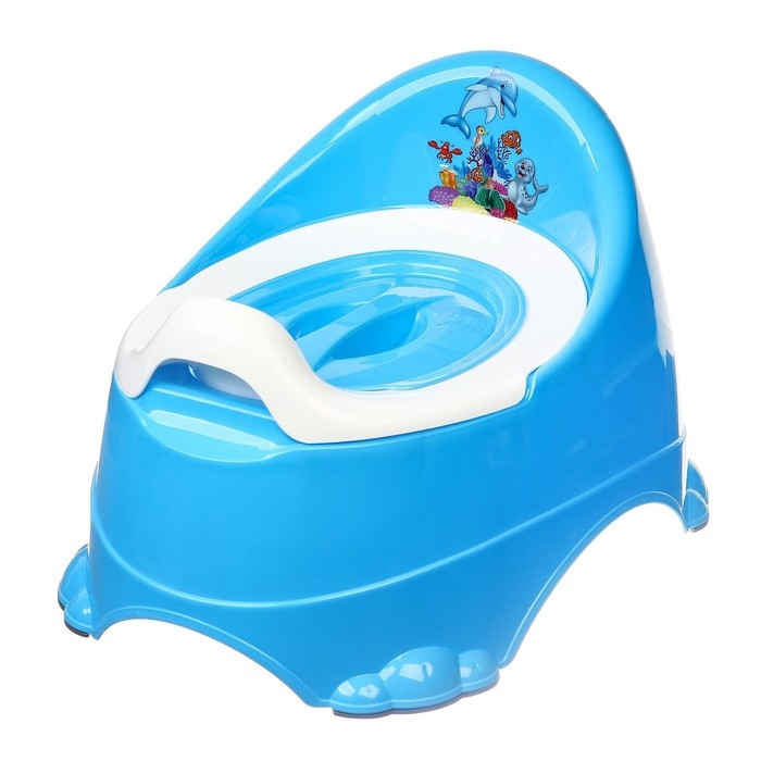 Горшок детский антискользящий «Бэйби-Комфорт» с крышкой, съёмная чаша, цвет голубой, синий Горшок детский антискользящий «Бэйби-Комфорт» с крышкой, съёмная чаша, цвет голубой, синий