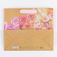 Пакет подарочный крафтовый, упаковка, &laquo;Цветочное настроение&raquo;, ML 27&times;23&times;11.5 см