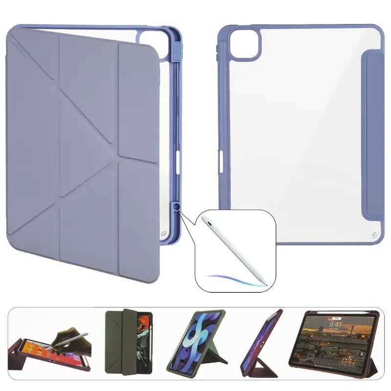 Чехол-книжка iPd Pro 13 (2024) Smart Case Crystal Folio (Pencil) Lavender Grey