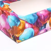 Коробка складная с окном под зефир «Шары», 25×15×7 см