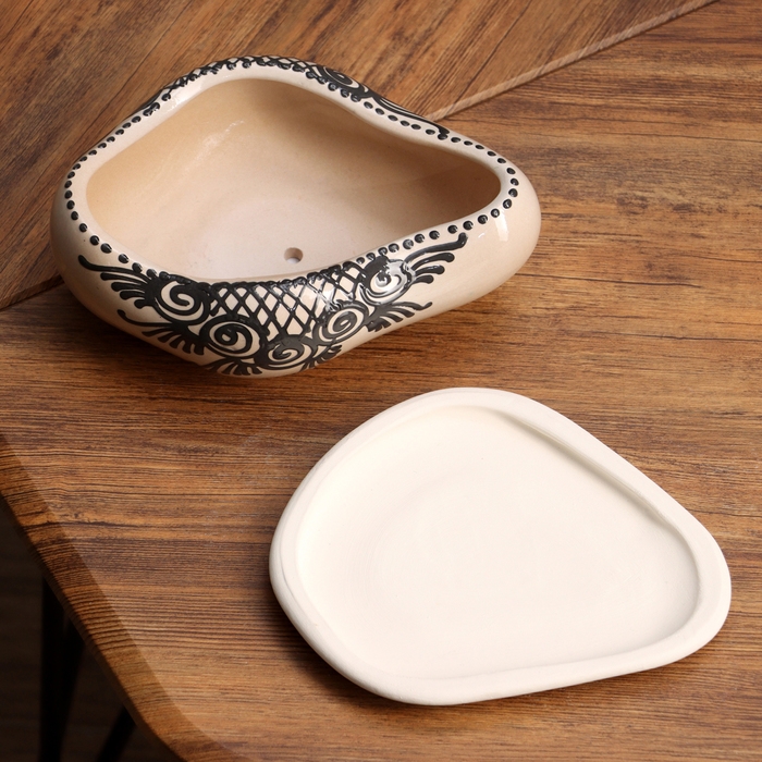 Горшок цветочный "Бонсай 2/волн" Узор 0,8л