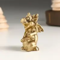 Фигурка полистоун «Бронзовый дракоша с подарками», 4×3×5 см, МИКС