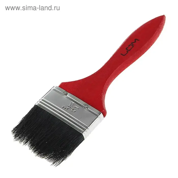 Кисть плоская ЛОМ, смешанная щетина, деревянная рукоятка, 2.5 Кисть плоская ЛОМ, смешанная щетина, деревянная рукоятка, 2.5", 63 мм