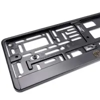 Рамка под номерной знак книжка, рельеф "Russia" (чёрный, золото) AVS RN-09