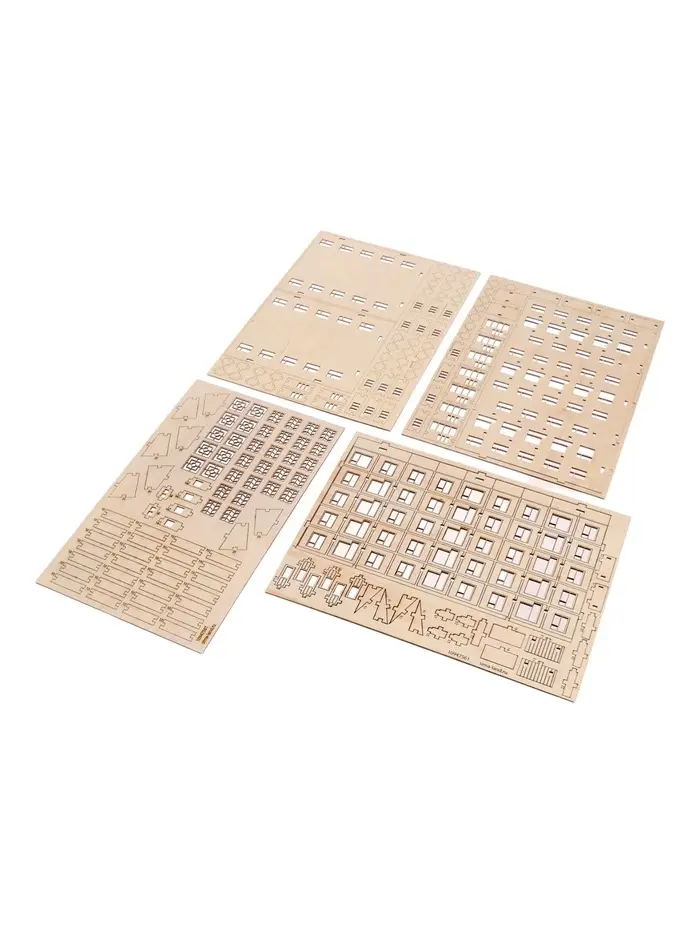 Лесная мастерская Деревянный конструктор "Хрущёвка"206 деталей