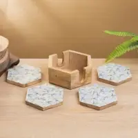 Подставка под горячее &laquo;Оттенки сирени&raquo;, набор 4 шт., 15&times;13&times;5 см, дерево манго