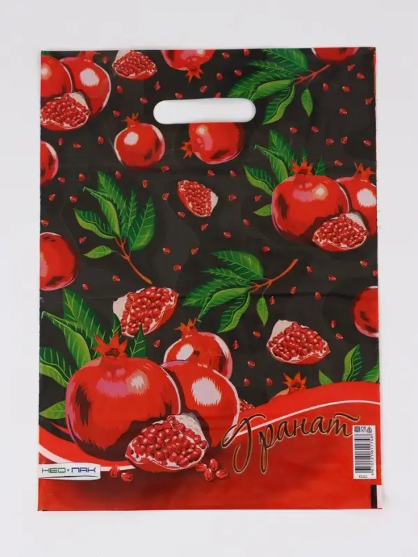 Пакет Пакет "Гранат , полиэтиленовый с вырубной ручкой 30х40 см, 60 мкм