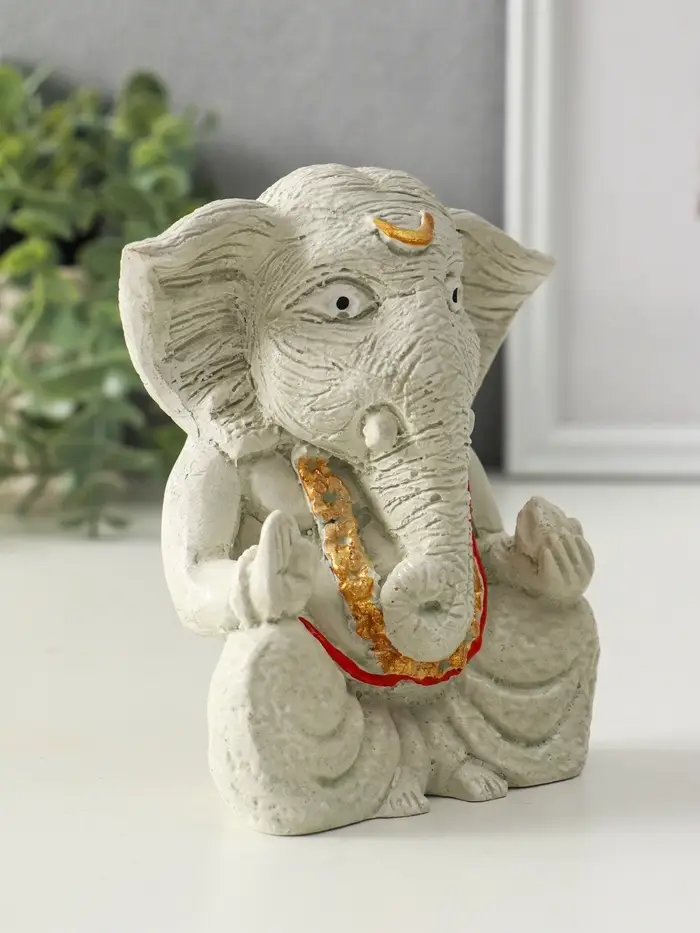 Фигура "Ганеша" размер 12х10 см,гипс, состаренный с росписью