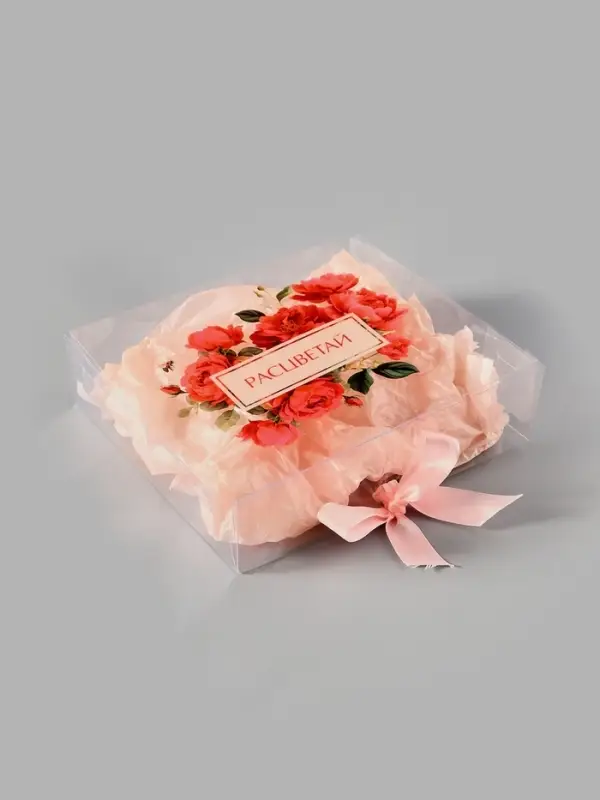 Подарочная коробка с тишью и гирляндой &laquo;Расцветай&raquo;, 20 х 18 х 5 см