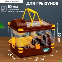 Клетка для грызунов &laquo;Пижон&raquo;, 31&times;24&times;30 см, коричневая