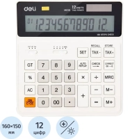 Калькулятор настольный БУХГАЛТЕРСКИЙ Deli EM01010 белый 12-разр
