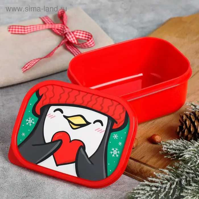 Ланч - бокс новогодний «Пингвины», 500 мл Ланч - бокс новогодний «Пингвины», 500 мл