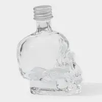 Баночка для специй &laquo;Череп. Хэллоуин&raquo;, 50 мл, 6&times;4.5&times;9 см, с металлической крышкой, стекло, прозрачная