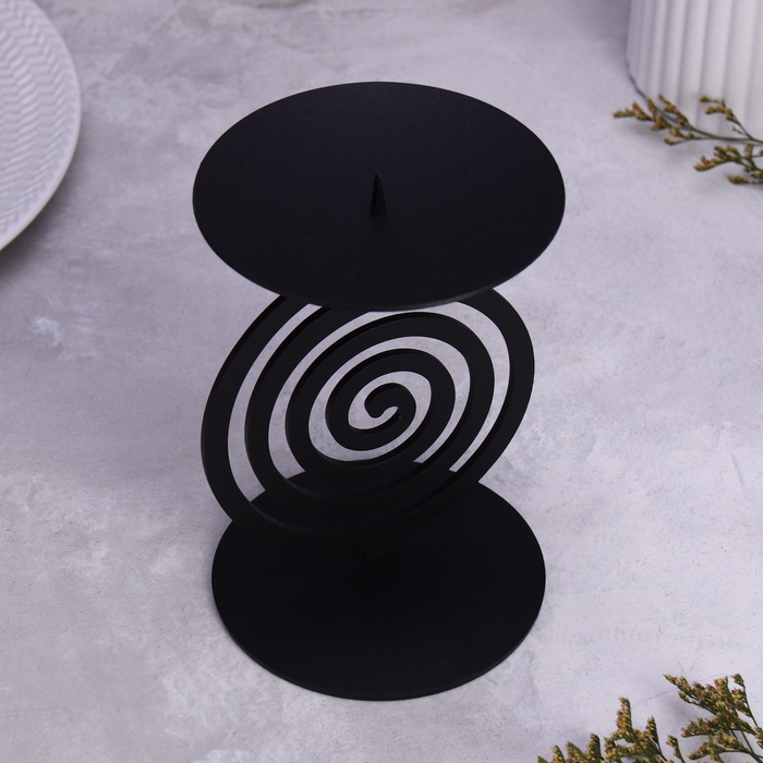 Подсвечник Подсвечник "Спираль" 11х10х16см, чёрный