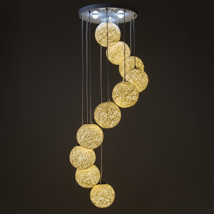 Светильник Светильник "Ротанг" 10LED 79Вт ПДУ белый 40х40х40-200см BayerLux