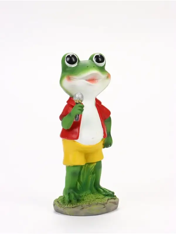 Садовая фигура из полистоуна &laquo;Лягушонок с микрофоном&raquo;, 8.5&times;11&times;25 см, Greengo