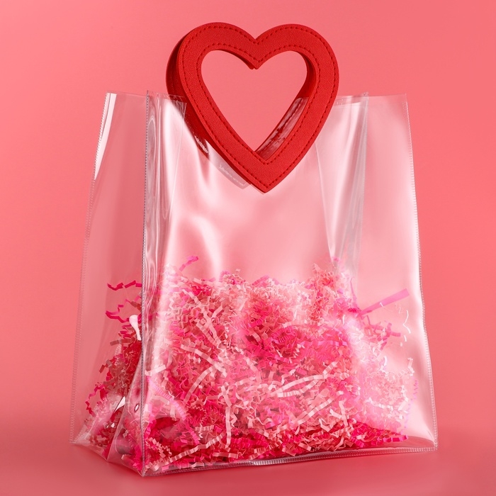 Пакет подарочный из ПВХ, красный, 25 x 28 x 15 см Пакет подарочный из ПВХ, красный, 25 x 28 x 15 см