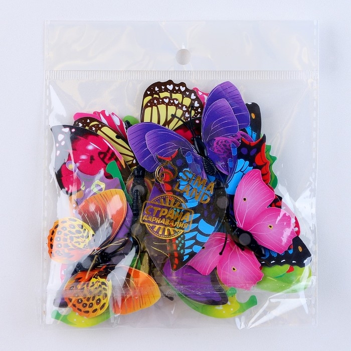 Набор для украшения «Бабочки», 12 шт, цвета МИКС Набор для украшения «Бабочки», 12 шт, цвета МИКС