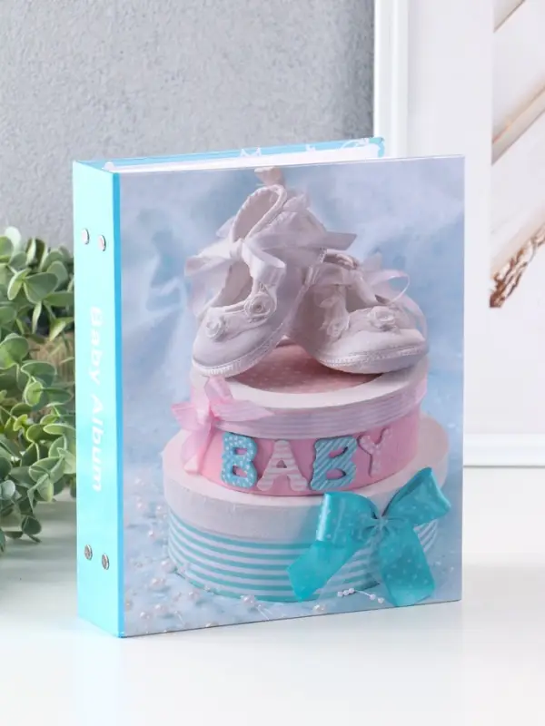 Фотоальбом 200 фото 10X15см, Фотоальбом 200 фото 10X15см, "Детские башмачки", ПП карм.