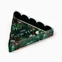 Коробка для кондитерских изделий новогодняя с пластиковой крышкой Happy New Year, 18&times;4 см