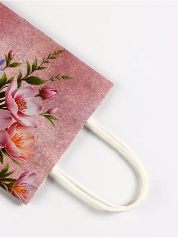 Пакет подарочный крафт, «Весна!», 15×8×21 см