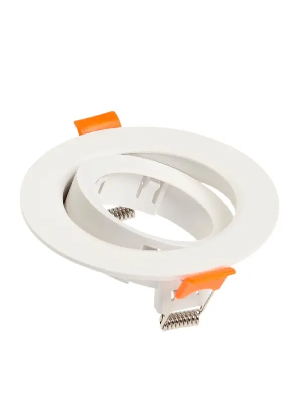 Светильник встраиваемый под лампу MR-16, поворотный, круглый, пластиковый, белый