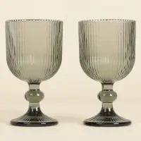 Бокалы для вина SL Home &laquo;Модерн&raquo;, 250 мл, 8&times;14.5 см, набор 2 шт., стекло, графитовые