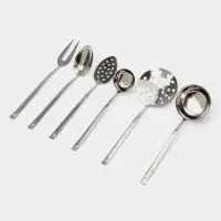 Набор кухонных принадлежностей &laquo;Торжество&raquo;, 6 предметов, толщина 2 мм, нержавеющая сталь, серебристый