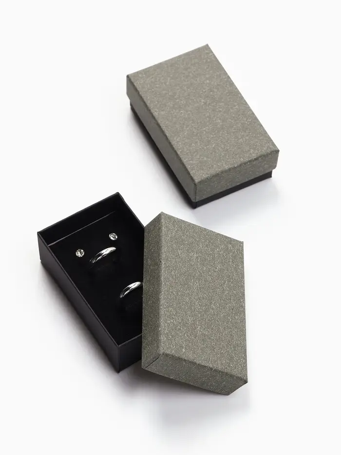 Коробочка подарочная под набор «Лофт»,5×8 см, серая, вставка чёрная