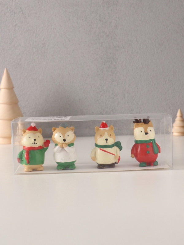 Сувенир полистоун  Сувенир полистоун "Зимние зверушки" набор 4 шт 2,7х3,8х5,6 см