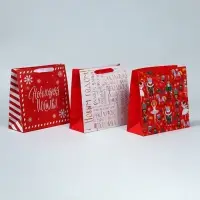 Набор пакетов подарочных &laquo;Снежного Нового года&raquo;, 3 шт., 30&times;30&times;12 см