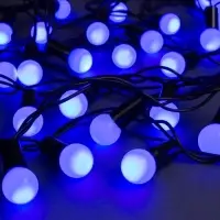 Гирлянда &laquo;Нить&raquo; 10 м с насадками &laquo;Шарики 1.5 см&raquo;, IP44, тёмная нить, 100 LED, свечение синее, 8 режимов, 220 В