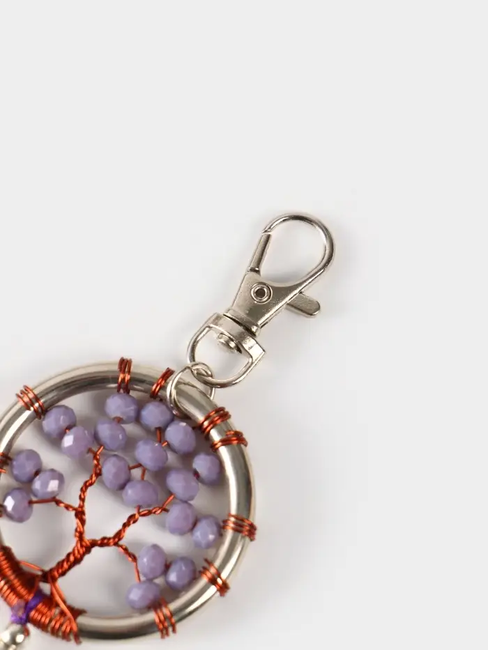 Брелок ловец снов "Древо жизни" 19 см, цв. фиолетовый