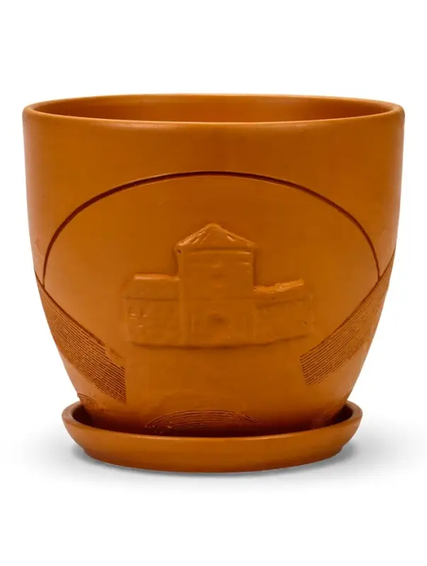 Горшок цветочный с поддоном 5 л, d122/h19,5 см терракот керамика, "Голландия" (М)