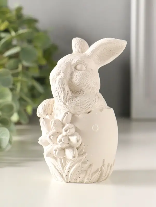 Статуэтка "Заяц пасхальный с букетом" 11х6 см