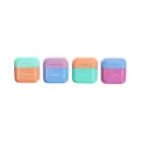 Точилка 2 отверстия с контейнером, ErichKrause Case Duo, Pastel Bloom, пластик, МИКС