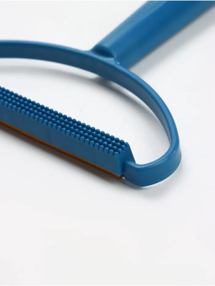 Щетка-скребок для одежды от волос и шерсти, пластик, металл, 16.5&times;13.5 см, зеленый