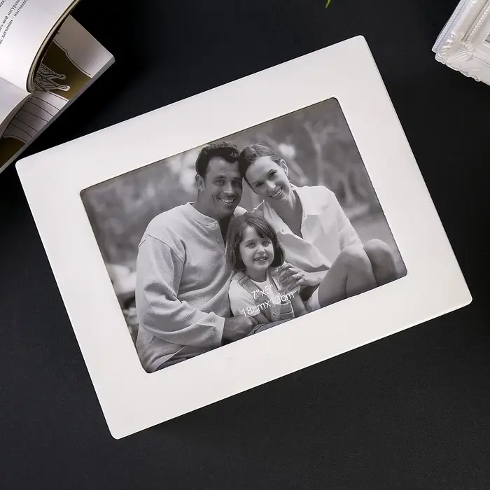 Шкатулка для украшений с фоторамкой 13&times;18 см &laquo;Стиль&raquo;, дерево, с ящиком, белая, 18.5&times;9&times;22.9 см