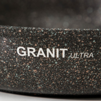 Сковорода Granit Ultra original, d=28 см, пластиковая ручка, антипригарное покрытие, цвет чёрный
