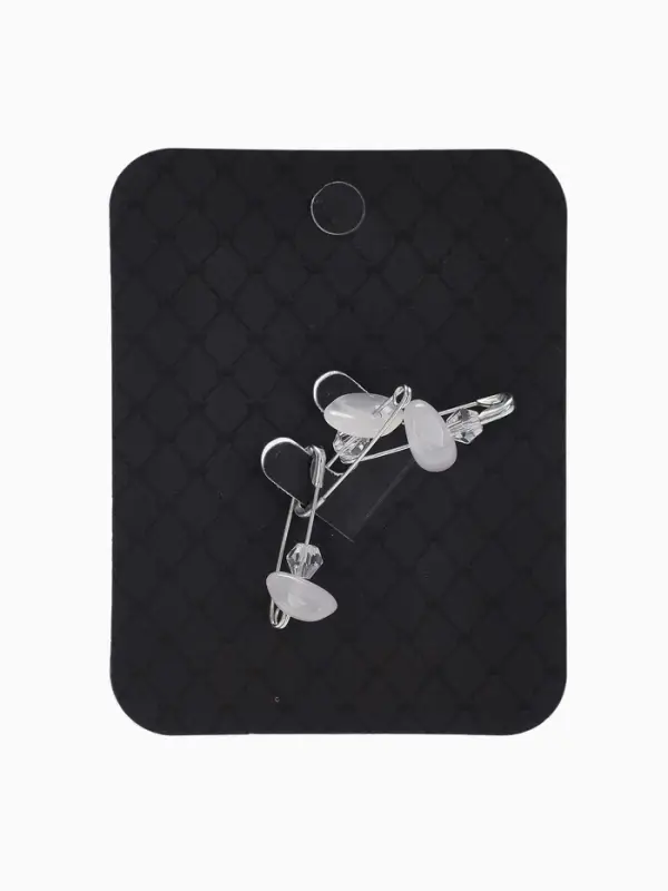 Булавка &laquo;Цитрин&raquo;, камень (набор 3 шт.), 2.2 см, белый-прозрачная в серебре