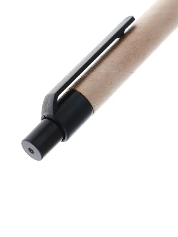 Ручка под логотип Calligrata, шариковая, автоматическая, синий стержень, узел 0.7 мм, корпус картонный крафт с чёрным