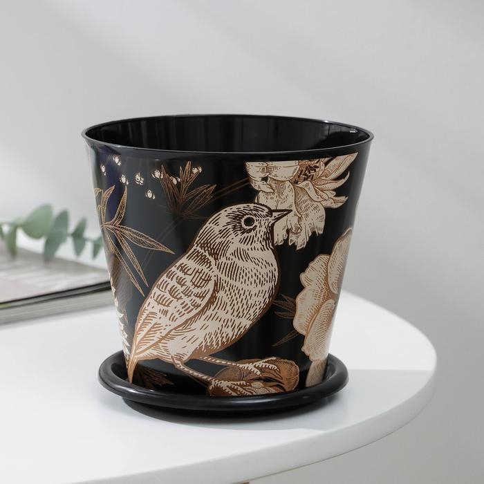 Горшок для цветов Доляна «Голди», 800 мл, цвет чёрный Горшок для цветов Доляна «Голди», 800 мл, цвет чёрный