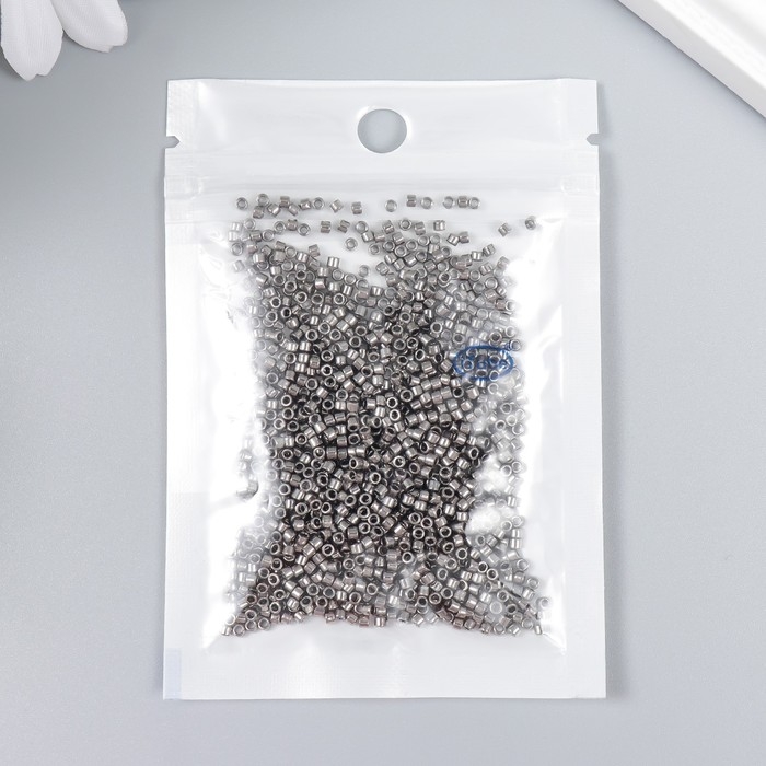 Бисер стекло 11/0  Бисер стекло 11/0 "Цилиндр. Серебристый глянец" 10 гр