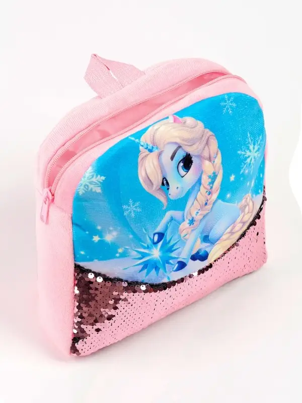 Рюкзак детский с пайетками «Единорог и снежинка» 23×28 см