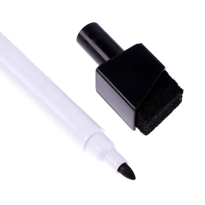 Маркеры на водной основе со стиралкой и магнитом 2 шт., цвет чёрный и синий Маркеры на водной основе со стиралкой и магнитом 2 шт., цвет чёрный и синий